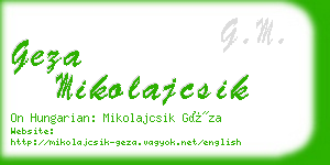 geza mikolajcsik business card